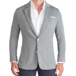 State and Liberty Athletic Fit Knit Blazer - Light Grey