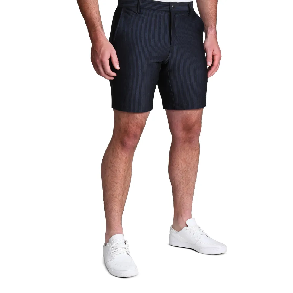 State and Liberty Athletic Fit Shorts - Navy Seersucker