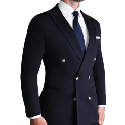 State and Liberty Athletic Fit Stretch Blazer - Navy Double Breasted