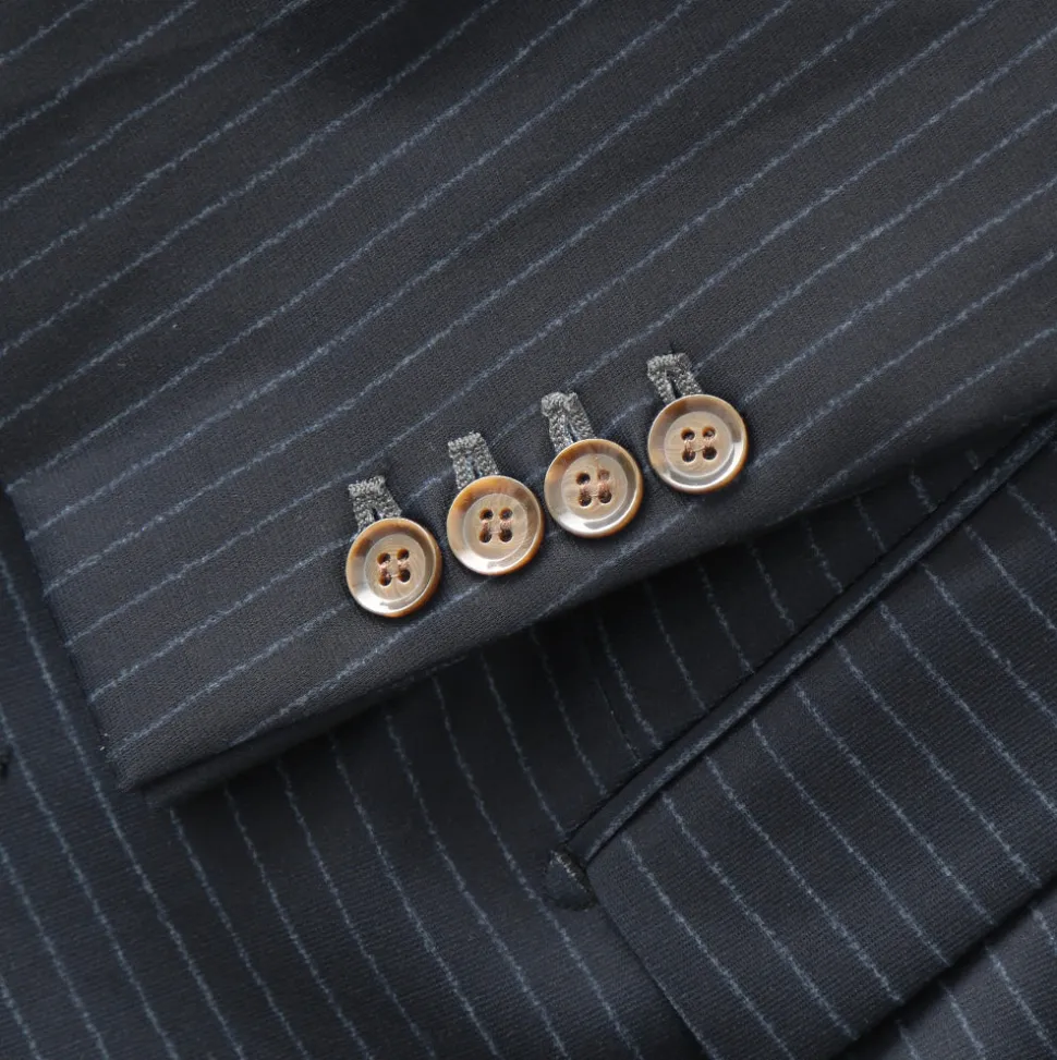 State and Liberty Athletic Fit Stretch Blazer - Knit Blue Chalk Stripe