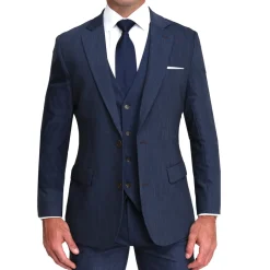 State and Liberty Athletic Fit Stretch Blazer - Heathered Navy