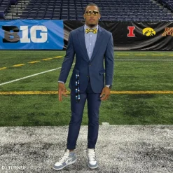 State and Liberty Athletic Fit Stretch Blazer - Heathered Navy