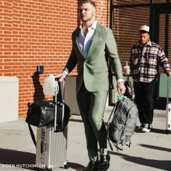 State and Liberty Athletic Fit Stretch Blazer - Heathered Forest Green