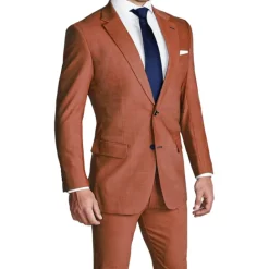 State and Liberty Athletic Fit Stretch Blazer - Heathered Burnt Orange