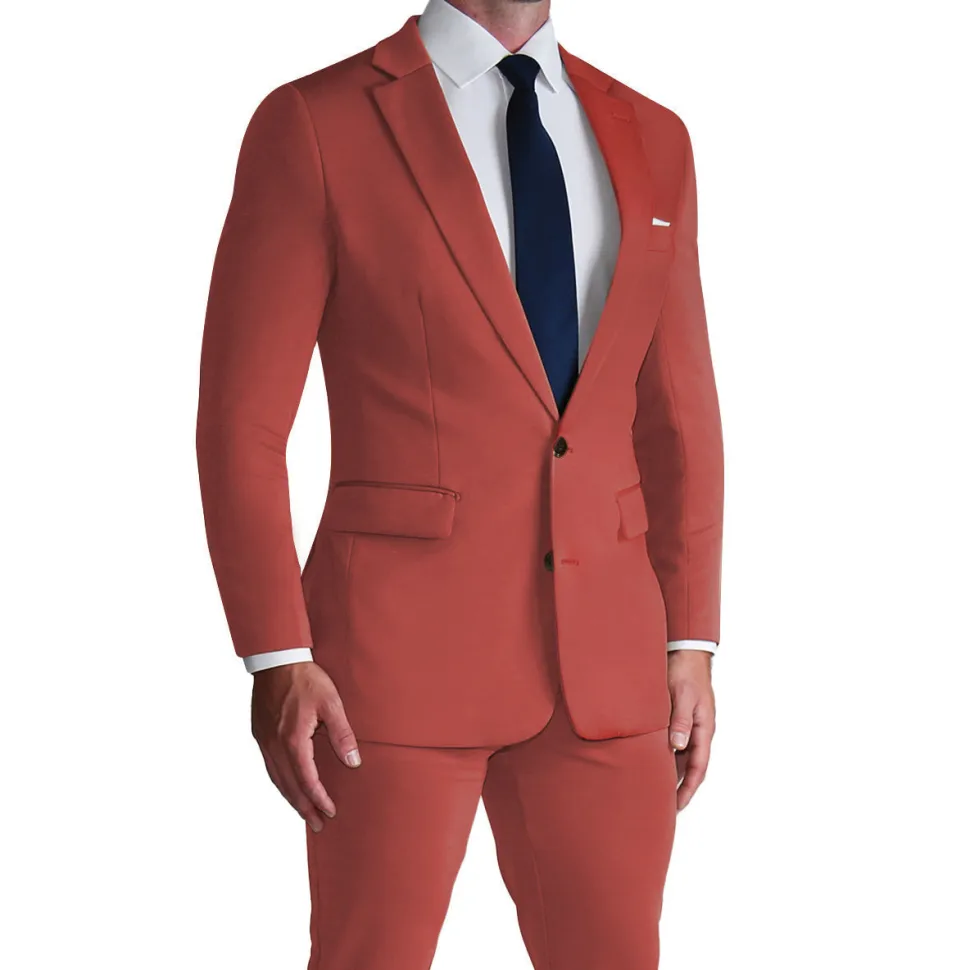 State and Liberty Athletic Fit Stretch Blazer - Solid Brick