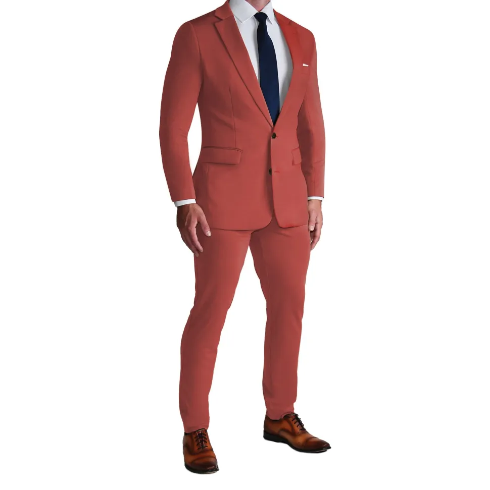 State and Liberty Athletic Fit Stretch Blazer - Solid Brick