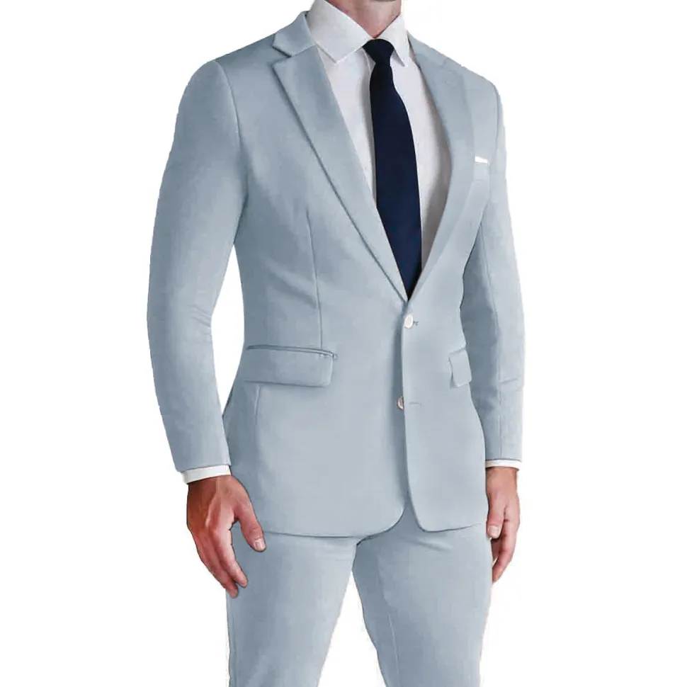 State and Liberty Athletic Fit Stretch Blazer - Solid Cool Blue