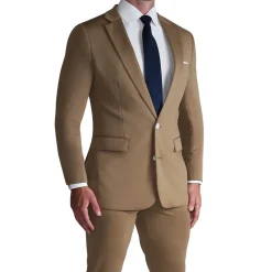 State and Liberty Athletic Fit Stretch Blazer - Solid Dark Tan