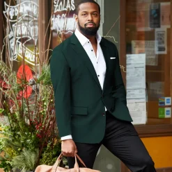 State and Liberty Athletic Fit Stretch Blazer - Solid Hunter Green