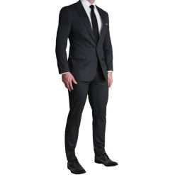 State and Liberty Athletic Fit Stretch Blazer - Charcoal Microcheck