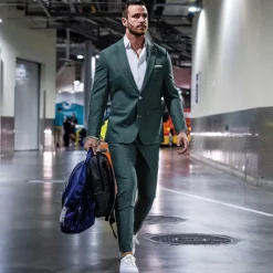 State and Liberty Athletic Fit Stretch Blazer - Heathered Sea Green