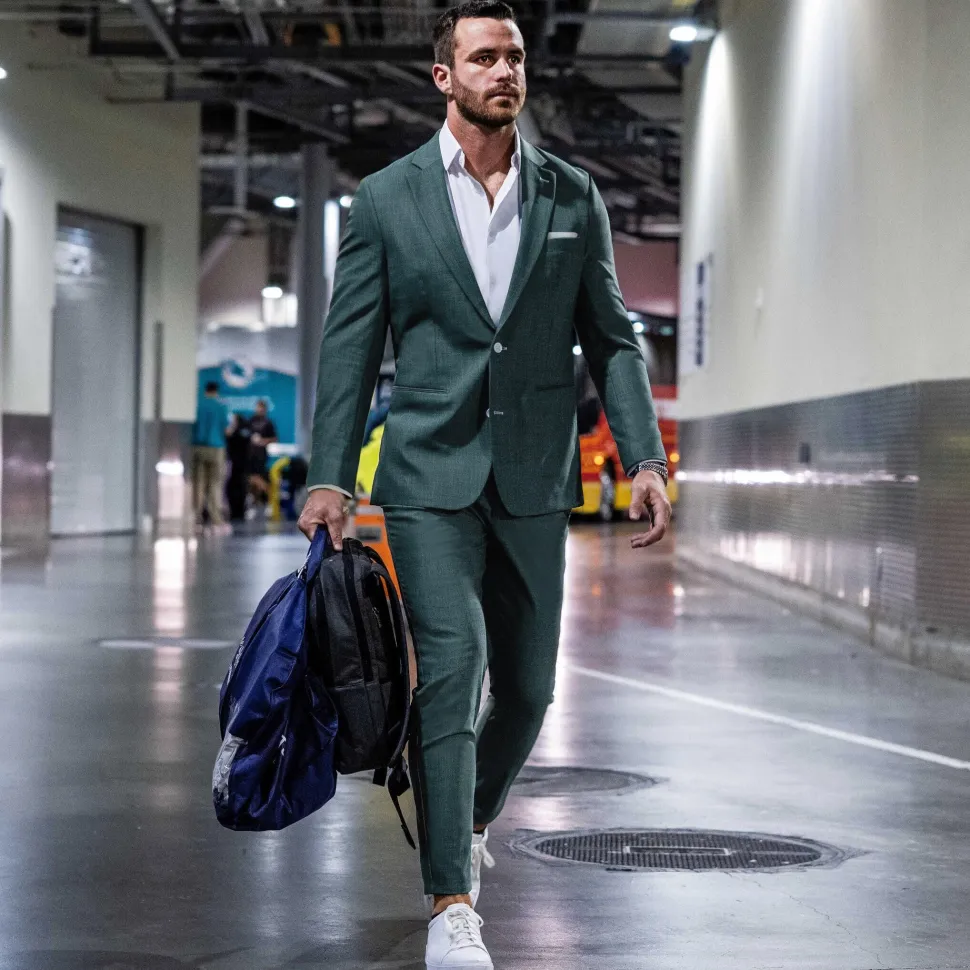 State and Liberty Athletic Fit Stretch Blazer - Heathered Sea Green