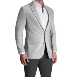 State and Liberty Athletic Fit Stretch Blazer - Lightweight Heathered Light Grey