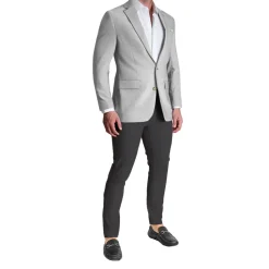 State and Liberty Athletic Fit Stretch Blazer - Lightweight Heathered Light Grey