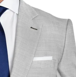 State and Liberty Athletic Fit Stretch Blazer - Lightweight Heathered Light Grey