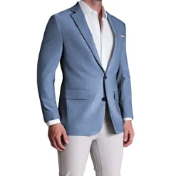 State and Liberty Athletic Fit Stretch Blazer - Heathered Light Blue