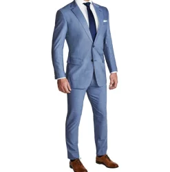 State and Liberty Athletic Fit Stretch Blazer - Heathered Light Blue