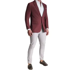 State and Liberty Athletic Fit Stretch Blazer - Heathered Maroon