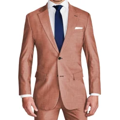 State and Liberty Athletic Fit Stretch Suit - Heathered Salmon