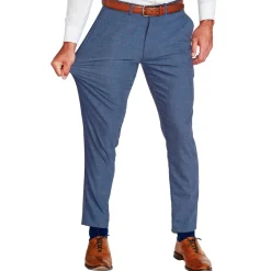State and Liberty Athletic Fit Stretch Suit Pants - Heathered Blue