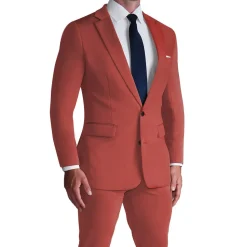 State and Liberty Athletic Fit Stretch Suit - Solid Brick