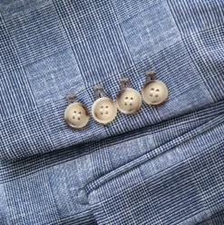 State and Liberty Athletic Fit Stretch Suit - Knit Light Blue, Navy and White Plaid