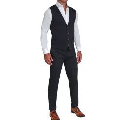 State and Liberty Athletic Fit Stretch Suit Vest - Navy