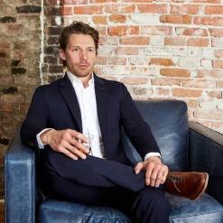 State and Liberty Athletic Fit Stretch Suit - Navy