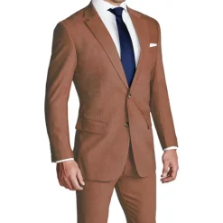 State and Liberty Athletic Fit Stretch Suit - Heathered Copper