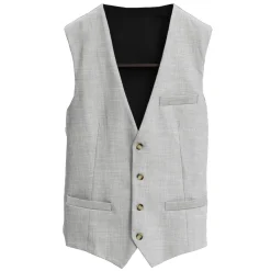 State and Liberty Athletic Fit Stretch Suit Vest - Lightweight Heathered Light Grey