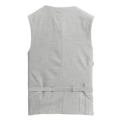 State and Liberty Athletic Fit Stretch Suit Vest - Lightweight Heathered Light Grey
