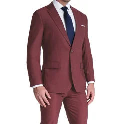 State and Liberty Athletic Fit Stretch Suit - Heathered Maroon