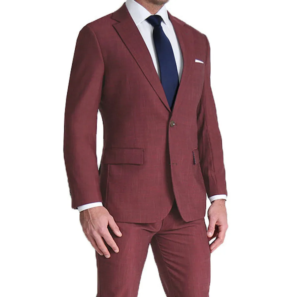 State and Liberty Athletic Fit Stretch Suit - Heathered Maroon