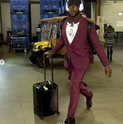 State and Liberty Athletic Fit Stretch Suit - Heathered Maroon