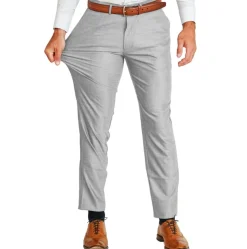 State and Liberty Athletic Fit Stretch Suit - Lightweight Heathered Light Grey