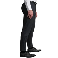 State and Liberty Athletic Fit Stretch Suit Pants - Charcoal Microcheck