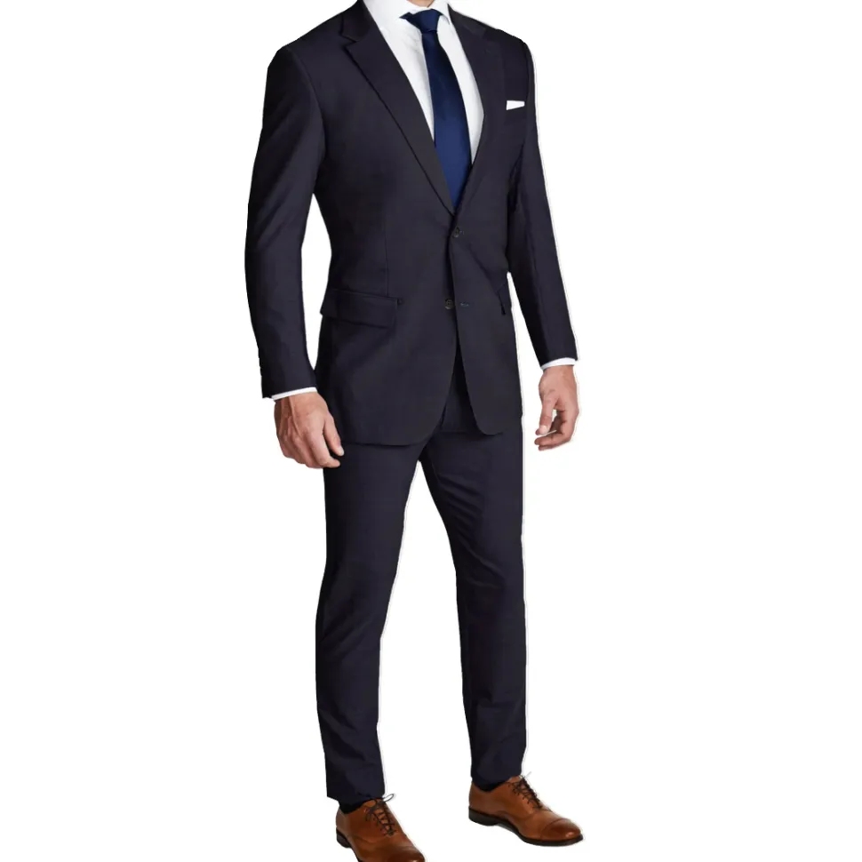 State and Liberty Athletic Fit Stretch Suit - Heathered Midnight Navy