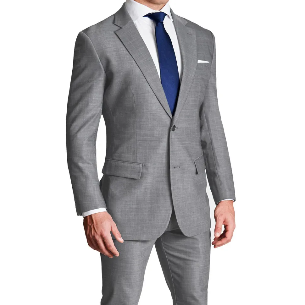 State and Liberty Athletic Fit Stretch Suit - Heathered Grey