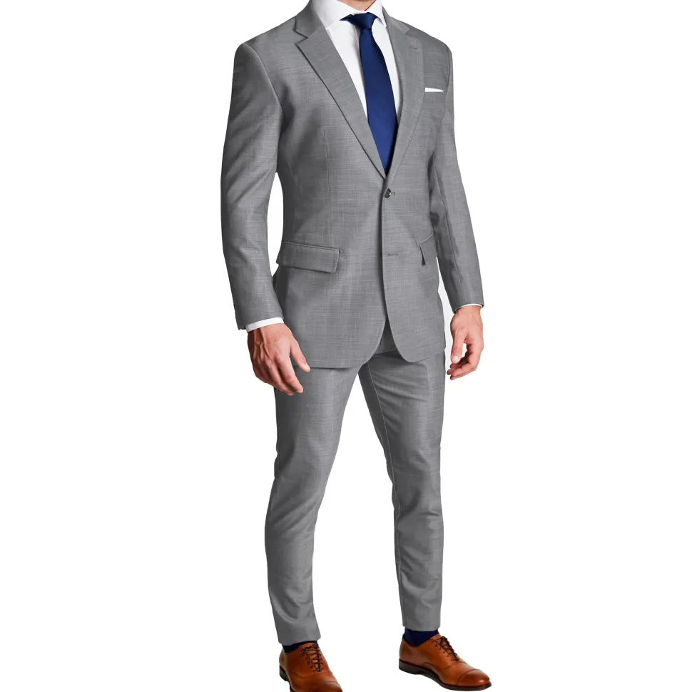 State and Liberty Athletic Fit Stretch Suit - Heathered Grey