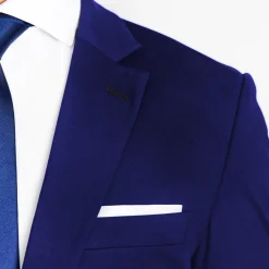 State and Liberty Athletic Fit Stretch Suit - Solid Royal Blue