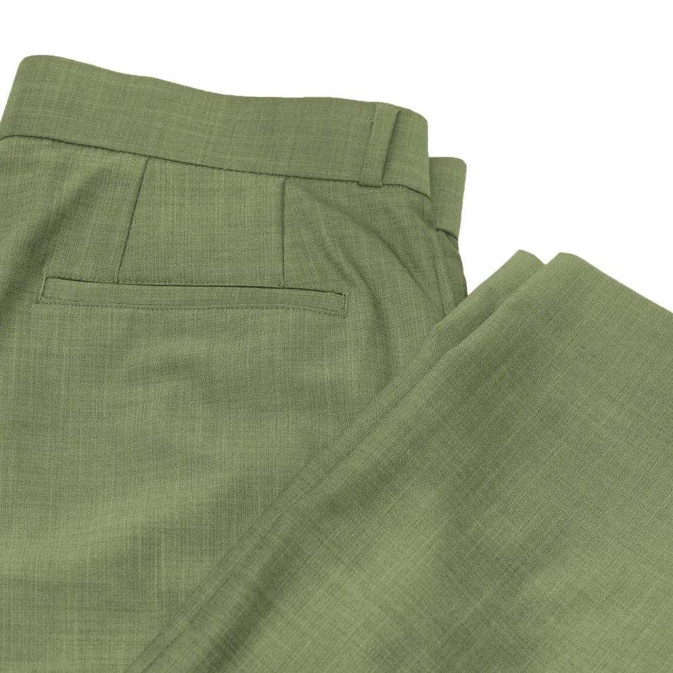 State and Liberty Athletic Fit Stretch Suit Pants - Heathered Forest Green