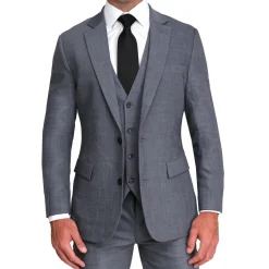 State and Liberty Athletic Fit Stretch Suit Vest - Heathered Grey