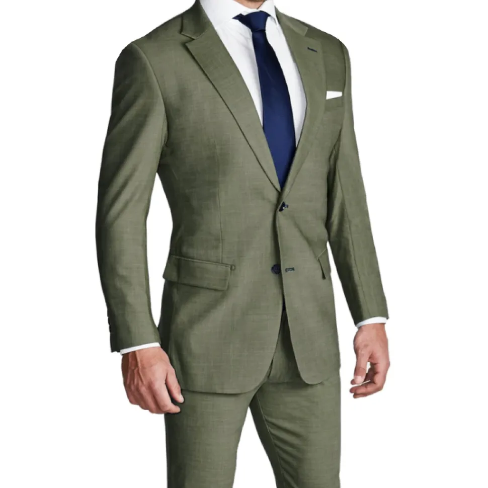 State and Liberty Athletic Fit Stretch Suit - Heathered Forest Green