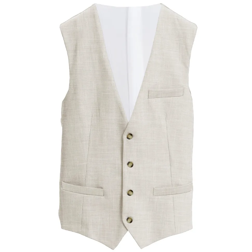 State and Liberty Athletic Fit Stretch Suit Vest - Lightweight Heathered Bamboo