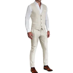 State and Liberty Athletic Fit Stretch Suit Vest - Lightweight Heathered Bamboo