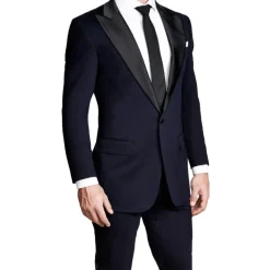 State and Liberty Athletic Fit Stretch Tuxedo - Navy with Peak Lapel