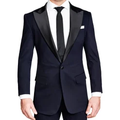 State and Liberty Athletic Fit Stretch Tuxedo Jacket - Navy with Peak Lapel