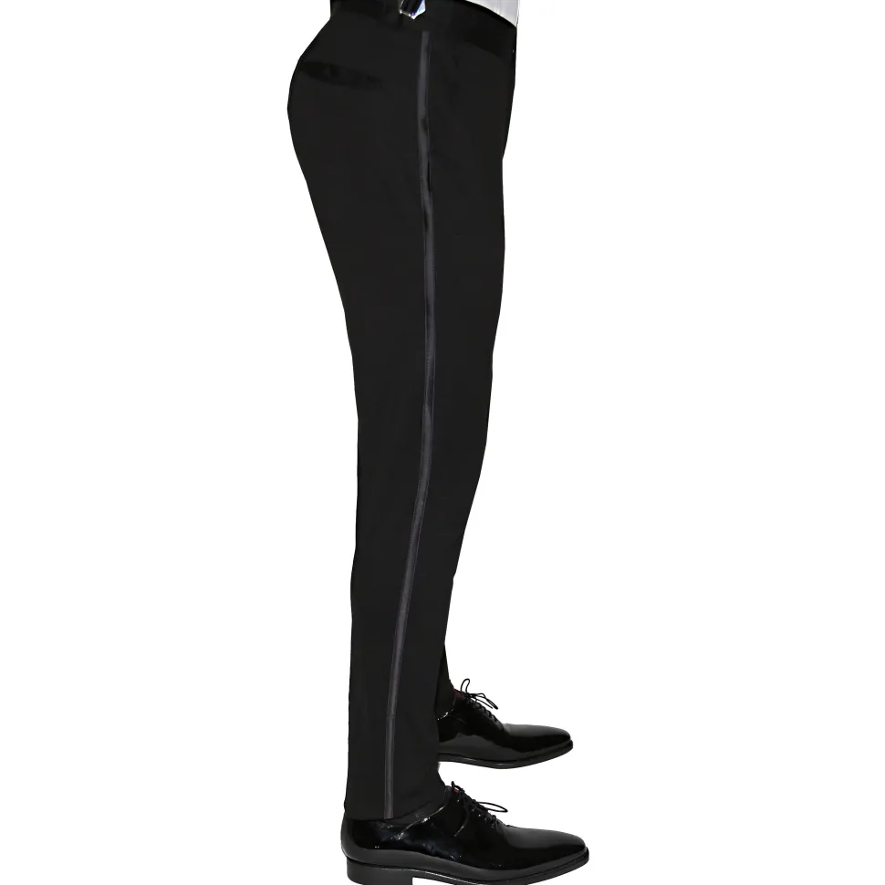State and Liberty Athletic Fit Stretch Tuxedo - Black with Shawl Lapel