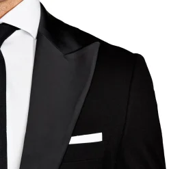 State and Liberty Athletic Fit Stretch Tuxedo Jacket - Black with Peak Lapel
