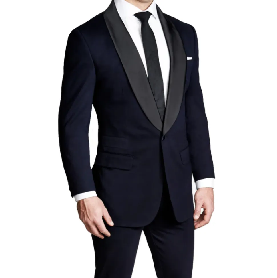 State and Liberty Athletic Fit Stretch Tuxedo - Navy with Shawl Lapel